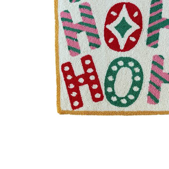 Peking Handicraft Holiday Hook Rug 2x3 HOHOHO Christmas Pop of Color New - Picture 6 of 13